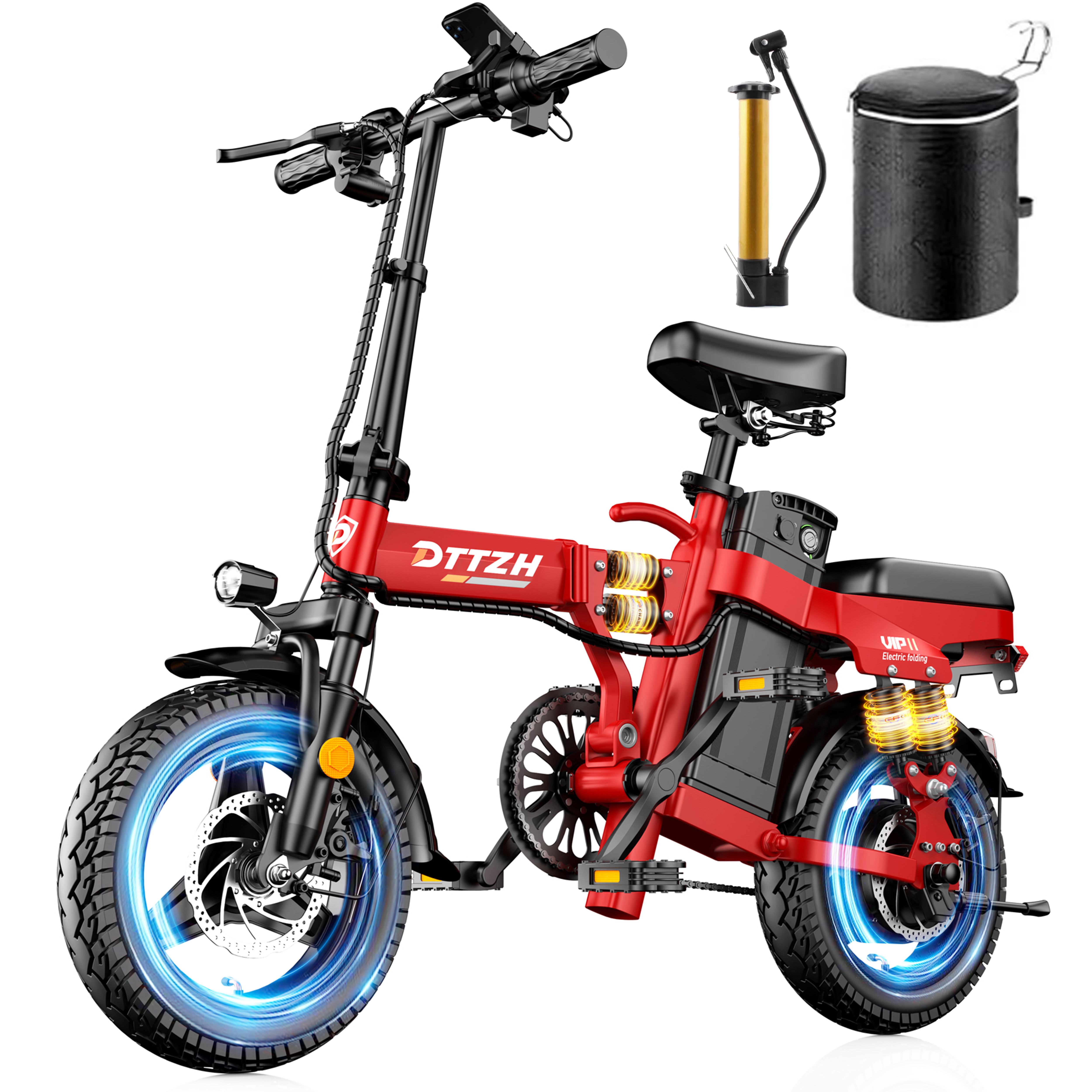 Commuter Biking - DTTZH A12S Foldable Electric Bike, 2000W