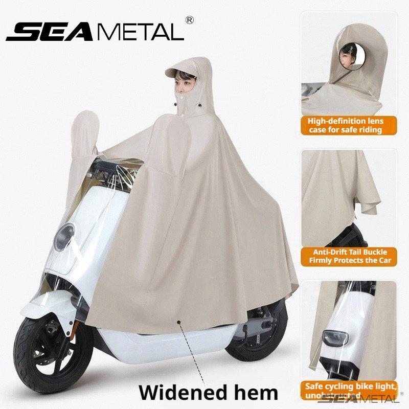 Cycling Rain Jacket Commute - SEAMETAL Motorcycle Raincoat Electric Bike Rain