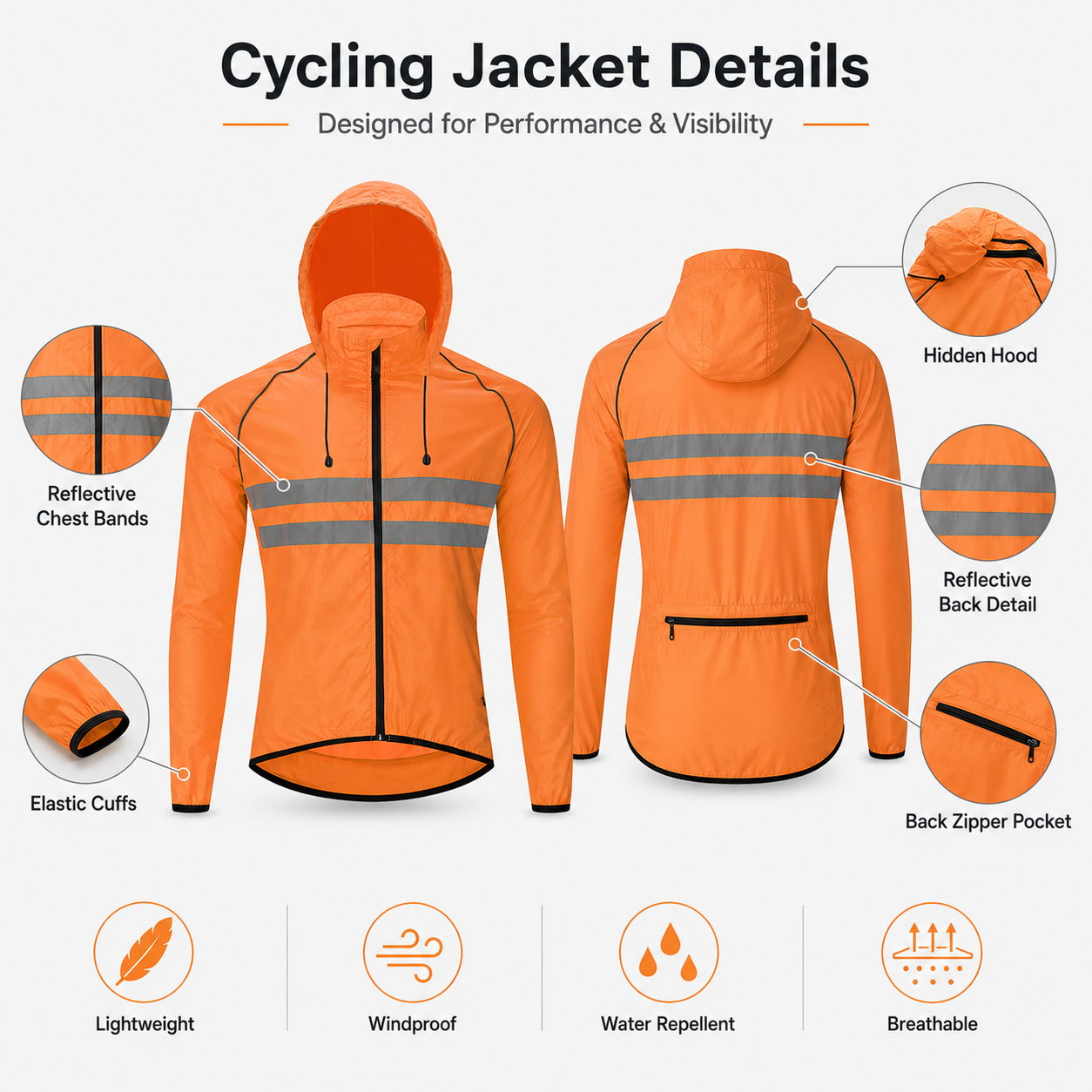 Cycling Jacket Reflective Wind - Cycling Commute Jacket incelemesi ve fiyatı