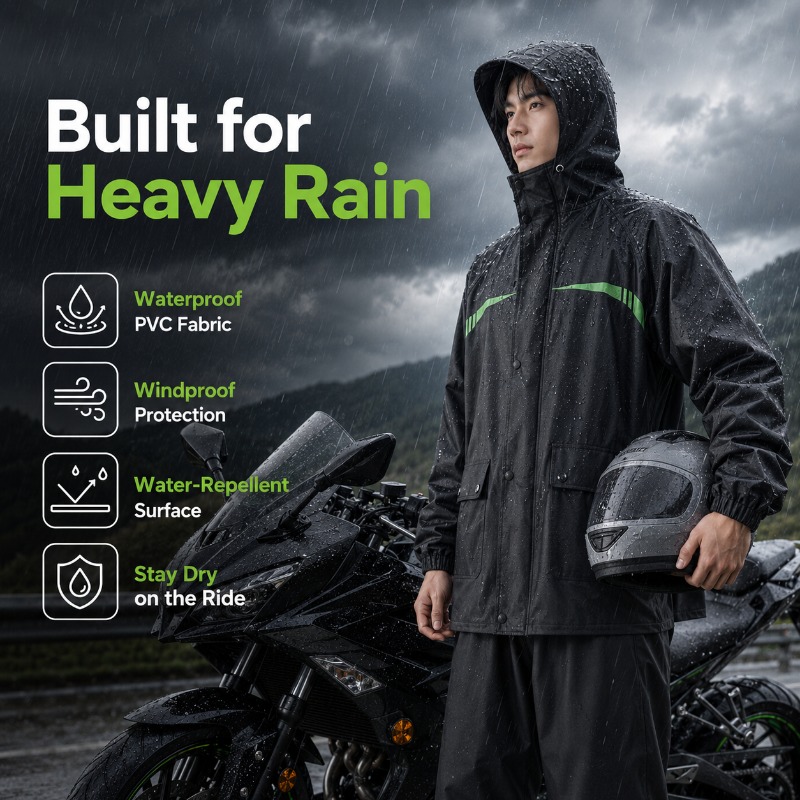 Unisex 2-Piece Waterproof Cycl - Cycling Rain Jacket Commute incelemesi ve fiyatı