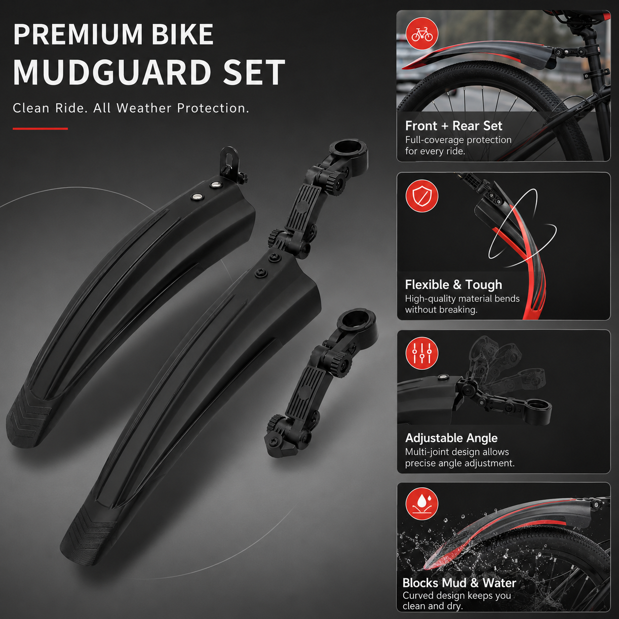 PINMOAP 2PCS Bicycle Fender Se - Fender Mudguard Set incelemesi ve fiyatı
